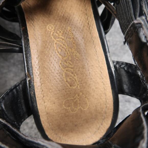 DbDk Fashion Shoes Womens 6.5 Sandals Wedge Buckle Ankle Strap Black Open Toe - Picture 10 of 15